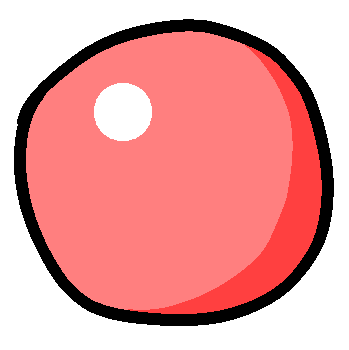 a pale red circle with a black outline. the whole image has a smaller white outline